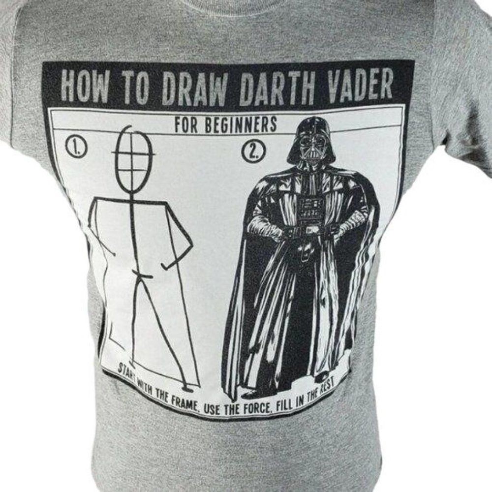 Star Wars Gray Darth Vader Mens‎ small tee shirt